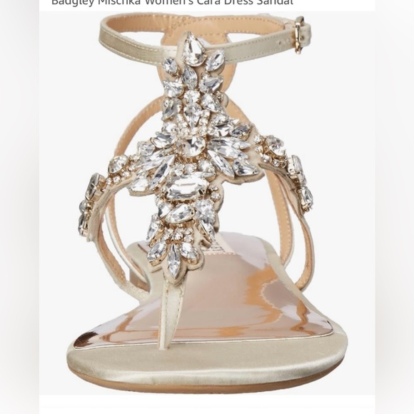 Badgley Mischka Shoes - Badgley Mischka Crystal Embellished Gold Sandals